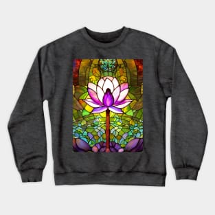 Stained Glass Lotus Flower Crewneck Sweatshirt